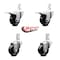 Service Caster 3.5 Inch Hard Rubber Swivel 7/8 Inch Square Stem Caster Total Lock Brakes, 2PK SCC-SQTTL20S3514-HRS-78-2-S-2 - alternate 2